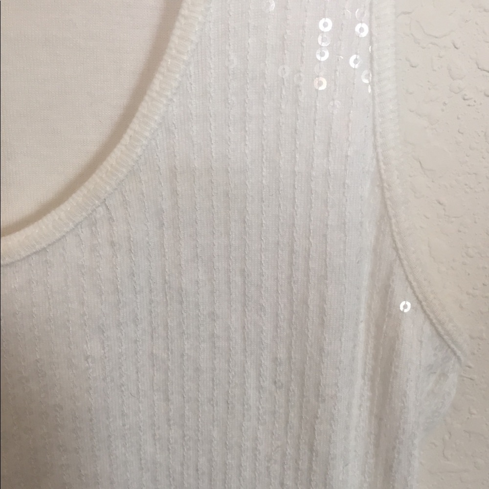 White sequin tank top